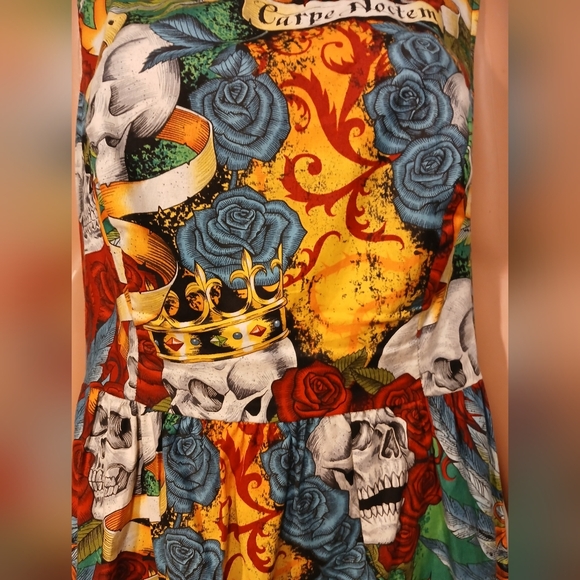 Folter Skull and Roses Carpe Noctem Dress 1X - Picture 3 of 9